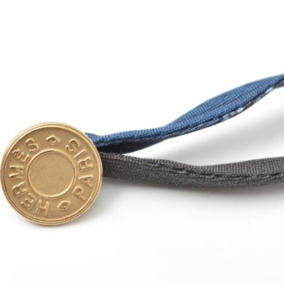 Hermes Choker Bangle Serie HERMES Necklace Bracelet Petit h Silk Blue Multi W... - Picture 2 of 7